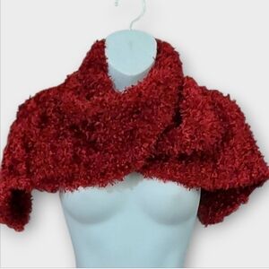 NWT Cejon Red Textured Knit Scarf